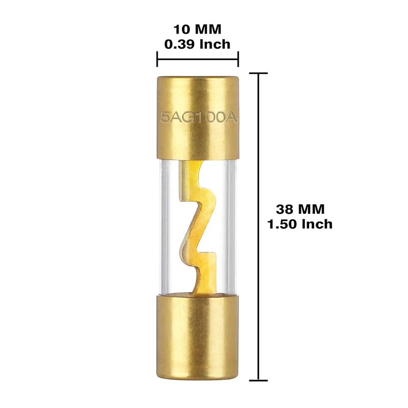 Carviya in-line AGU Fuse Holder for 4-10 Gauge AWG Wire / 6 Gauge & 8 Gauge/with Two 100A AGU Fuses for Car Audio/Alarm/Amplifier/Compressors/Auto Parts/Automotive/Marine/Industrial (100Amp, 1 Pack) - Image 5